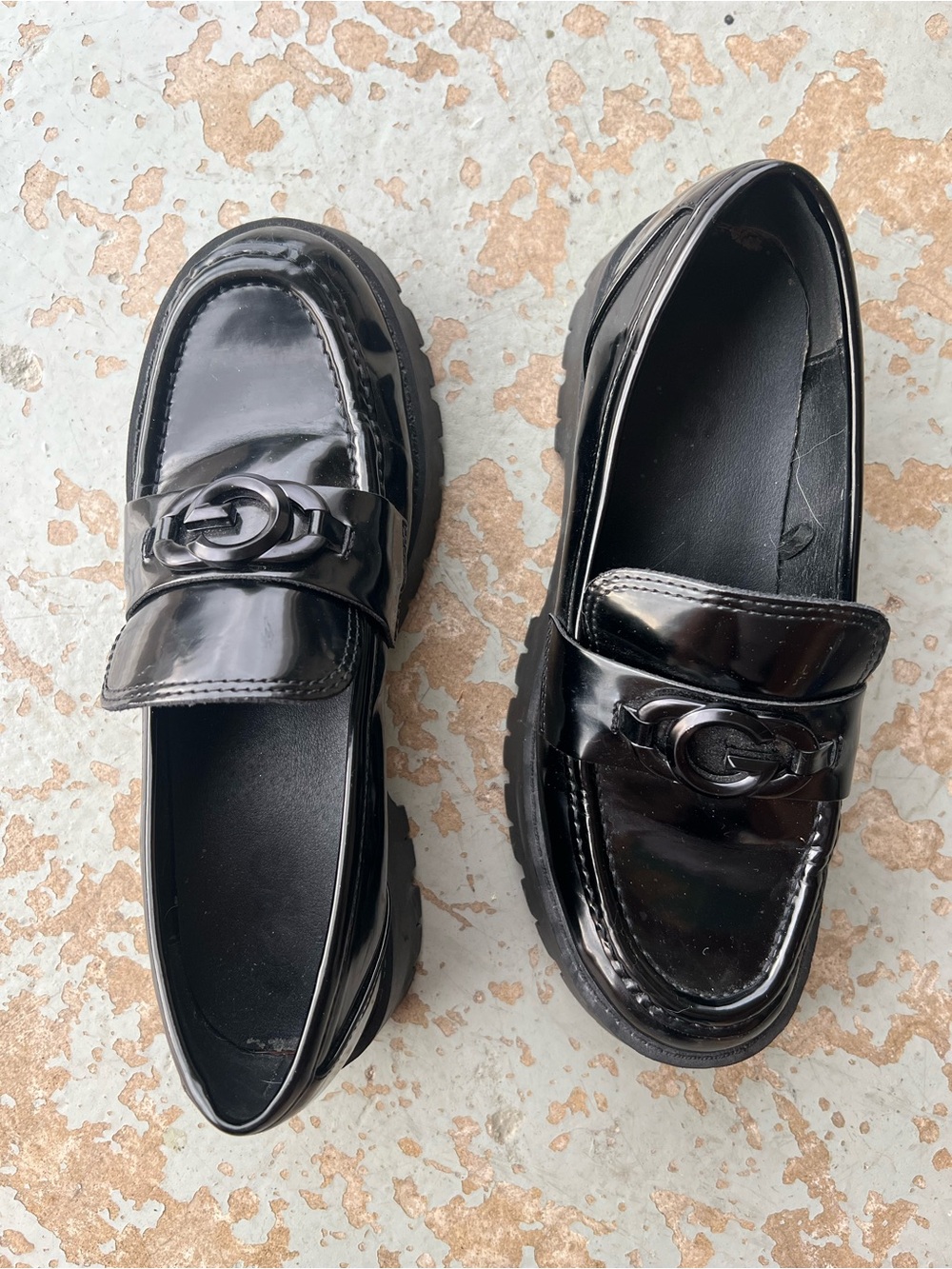 7.5 Low Platform Chunky Dark Academia Coquette Loafers